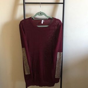 Long maroon sweater